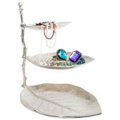 KARE Design Этажерка декоративная Leaf, коллекция "Лист" 32*46*45, Алюминий, Серебряный