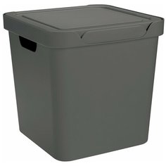 ЯЩИК С КРЫШКОЙ УНИВЕРСАЛЬНЫЙ "LUXE", 286х286х286 ММ, 18Л (Серый) Econova