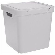 ЯЩИК С КРЫШКОЙ УНИВЕРСАЛЬНЫЙ "LUXE", 286х286х286 ММ, 18Л (Светло-серый) Econova