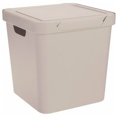 ЯЩИК С КРЫШКОЙ УНИВЕРСАЛЬНЫЙ "LUXE", 286х286х286 ММ, 18Л (Светло-бежевый) Econova