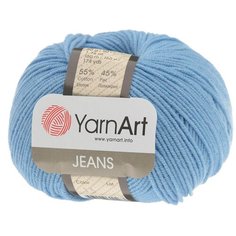Пряжа YarnArt Jeans 50гр 160м (55% хлопок, 45% полиакрил) (15 голубой), 10 мотков