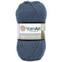 Пряжа YarnArt Merino de Lux 100гр 280м (50% шерсть, 50% акрил) (3088 темно-серый), 5 мотков