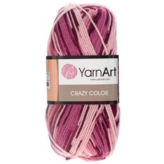 Пряжа YarnArt Crazy color 100гр 260м (25% шерсть,75% акрил) (136 секционный), 5 мотков