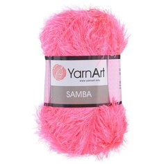 Пряжа YarnArt Samba травка 100гр 150м (100% полиэстер) (08 розовый), 5 мотков