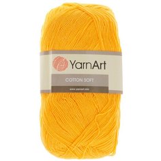 Пряжа YarnArt Cotton soft 100гр 600м (55% хлопок, 45% акрил) (35 желтый), 5 мотков