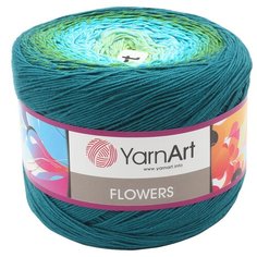 Пряжа YarnArt Flowers 250гр 1000м (55% хлопок, 45% полиакрил) (256 секционный), 2 мотка