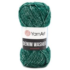 Пряжа YarnArt Denim Washed 50гр 130м (70% хлопок, 30% акрил) (924 т. зеленый), 10 мотков