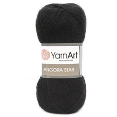 Пряжа YarnArt Angora Star 100гр 500м (20% тонкая шерсть, 80% акрил) (585 черный), 5 мотков