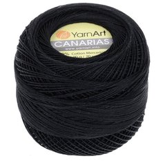 Пряжа YarnArt Canarias 20гр 203м (100% мерсеризированный хлопок) (9999 черный), 10 мотков