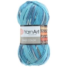Пряжа YarnArt Crazy color 100гр 260м (25% шерсть,75% акрил) (134 секционный), 5 мотков