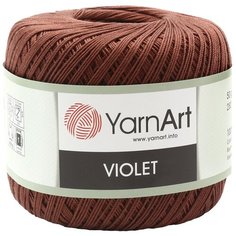 Пряжа YarnArt Violet 50гр 282м (100% мерсеризованный хлопок) (0077 коричневый), 6 мотков