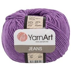Пряжа YarnArt Jeans 50гр 160м (55% хлопок, 45% полиакрил) (72 сиреневый), 10 мотков