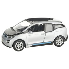 Детская инерционная металлическая машинка с открывающимися дверями, модель BMW i3, серебристый Serinity Toys