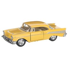 Детская инерционная металлическая машинка с открывающимися дверями, модель Chevrolet Bel Air, желтый Serinity Toys
