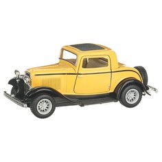 Детская инерционная металлическая машинка с открывающимися дверями, модель Ford купе, желтый Serinity Toys