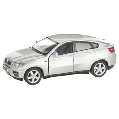 Детская инерционная металлическая машинка с открывающимися дверями, модель BMW X6, серебристый Serinity Toys