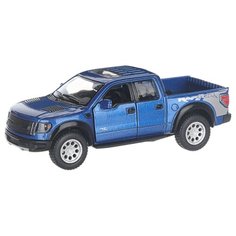 Детская инерционная металлическая машинка с открывающимися дверями, модель 2013 Ford F-150 SVT Raptor, синий Serinity Toys