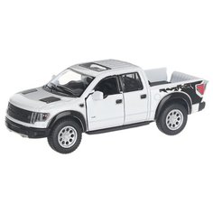 Детская инерционная металлическая машинка с открывающимися дверями, модель 2013 Ford F-150 SVT Raptor, белый Serinity Toys