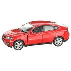 Детская инерционная металлическая машинка с открывающимися дверями, модель BMW X6, красный Serinity Toys