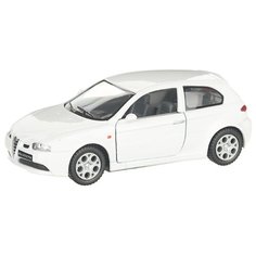 Детская инерционная металлическая машинка с открывающимися дверями, модель Alfa Romeo 147 GTA, белый Serinity Toys