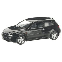 Детская инерционная металлическая машинка с открывающимися дверями, модель Alfa Romeo 147 GTA, черный Serinity Toys