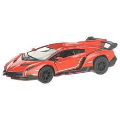 Детская инерционная металлическая машинка с открывающимися дверями, модель Lamborghini Veneno, красный Serinity Toys