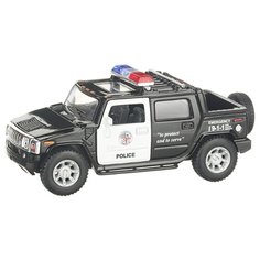 Детская инерционная металлическая машинка с открывающимися дверями, модель Hummer Н2 Полиция, черный Serinity Toys