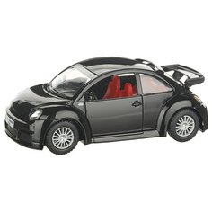 Детская инерционная металлическая машинка с открывающимися дверями, модель Volkswagen Beetle New Rsi, черный Serinity Toys