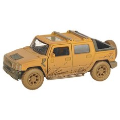 Детская инерционная металлическая машинка с открывающимися дверями, модель Hummer Н2 грязный, оранжевый Serinity Toys