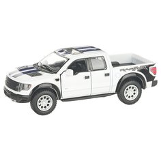 Детская инерционная металлическая машинка с открывающимися дверями, модель 2013 Ford F-150 SVT Raptor, белый с синим Serinity Toys
