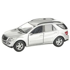 Детская инерционная металлическая машинка с открывающимися дверями, модель Merсedes-Benz ML, светло-серый Serinity Toys