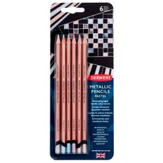 Derwent Набор цветных карандашей Metallic пастельные цвета 6цв в блистере Набор цветных карандашей Metallic пастельные цвета 6цв в блистере