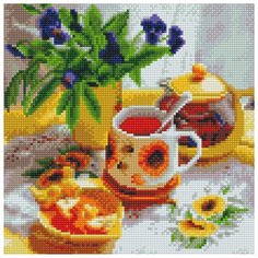 Алмазная мозаика "Чайный натюрморт" (28 цветов) Molly