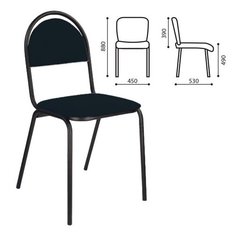 Стул для посетителей РС00М, черный каркас, кожзам черный Самсон