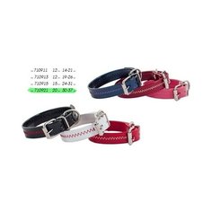 Ошейник для собак Дарэлл "Брайт Комфорт", кожаный, прошитый строчкой зиг-заг, 20 мм х 30-37 см