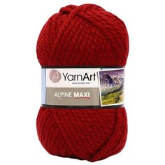 Пряжа YarnArt Alpine Maxi 250гр 105м (40% шерсть, 60% акрил) (667 насыщенный красный), 2 мотка