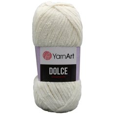 Пряжа YarnArt Dolce 100гр 120м (100% микрополиэстер) (745 белый), 5 мотков
