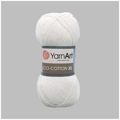 Пряжа YarnArt Eco Сotton XL 200гр 220м (85% хлопок, 15% полиэстер) (760 белый), 5 мотков