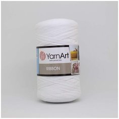 Пряжа YarnArt Ribbon 250гр 125м (60% хлопок, 40% вискоза и полиэстер) (751 белый) 4 шт