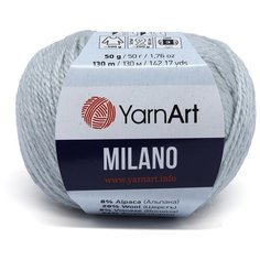 Пряжа YarnArt Milano 50гр 130м (8% альпака, 20% шерсть, 8% вискоза, 64% акрил) (866 светло-серый), 10 мотков