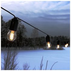 "Ретро гирлянда уличная LVMPV "Нео-Шарль", черная, 21 метр, 42 лампы"