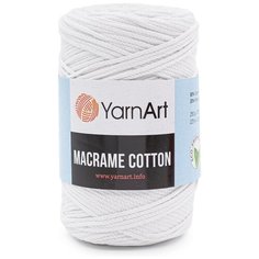 Пряжа YarnArt Macrame Cotton 250гр 225м (80% хлопок, 20% полиэстер) (751 белый), 4 мотка