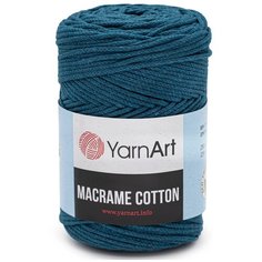 Пряжа YarnArt Macrame Cotton 250гр 225м (80% хлопок, 20% полиэстер) (789 синий), 4 мотка