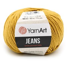Пряжа YarnArt Jeans 50гр 160м (55% хлопок, 45% полиакрил) (84 горчичный), 10 мотков