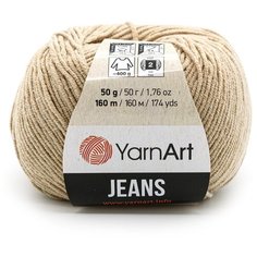 Пряжа YarnArt Jeans 50гр 160м (55% хлопок, 45% полиакрил) (87 нежно-бежевый), 10 мотков