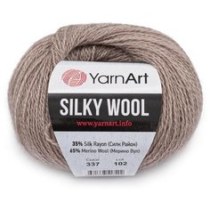 Пряжа YarnArt Silky Wool 25гр 190м (35% шелковая вискоза, 65% шерсть мериноса) (337 темный беж), 10 мотков