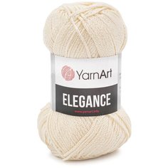 Пряжа YarnArt Elegance 50гр 130м (88% хлопок, 12% металлик) (118 молочный), 5 мотков