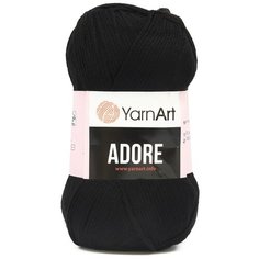 Пряжа YarnArt Adore 100гр 280м (100% акрил с эффектом анти-пиллинга) (354 черный), 5 мотков