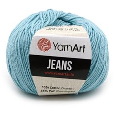 Пряжа YarnArt Jeans 50гр 160м (55% хлопок, 45% полиакрил) (81 холодный мятный), 10 мотков