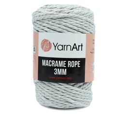 Пряжа YarnArt Macrame Rope 3мм 250гр 63м (60% хлопок, 40% вискоза и полиэстер) (756 светло-серый), 4 мотка